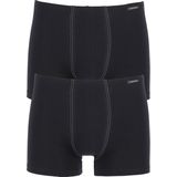SCHIESSER Cotton Essentials shorts (2-pack), zwart -  Maat: XXL
