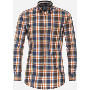 3 voor 99 | Redmond modern fit overhemd, popeline, blauw geruit 37/38