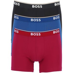 HUGO BOSS Power boxer briefs (3-pack), heren boxers normale lengte, rood, blauw, zwart -  Maat: S