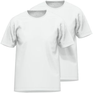 TOM TAILOR heren T-shirt met O-hals (2-pack), wit -  Maat: XXL