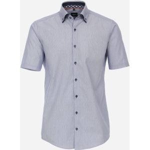 VENTI modern fit overhemd, korte mouw, popeline, blauw gestreept 38