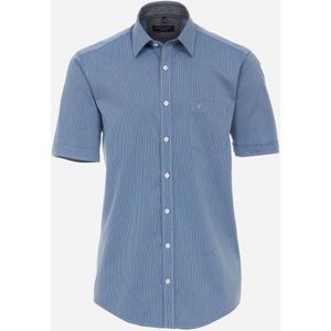 CASA MODA Sport casual fit overhemd, korte mouw, structuur, blauw 41/42