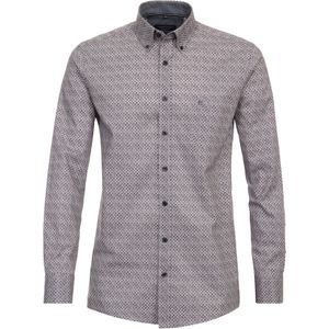 CASA MODA - Sport Casual Fit Overhemd - Rood Dessin - Strijkvriendelijk