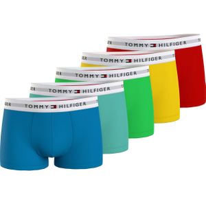 Tommy Hilfiger heren boxers normale lengte (5-pack), lichtblauw, groen, lime, geel, oranje -  Maat: L