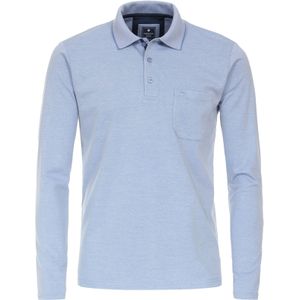 Redmond regular fit polo lange mouw, pique, blauw