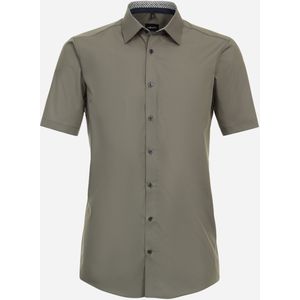 VENTI modern fit overhemd, korte mouw, popeline, groen