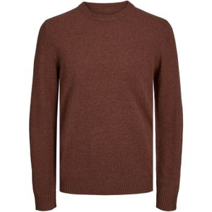 JACK & JONES - Pullover - Middenbruin Melange - Wol - O-hals
