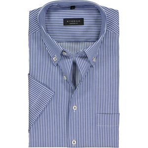 ETERNA comfort fit overhemd korte mouw overhemd, twill, middenblauw gestreept 46