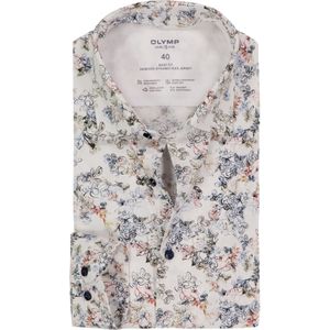 OLYMP - 24/7 Level 5 - Body Fit Overhemd - Wit Dessin - Strijkvriendelijk