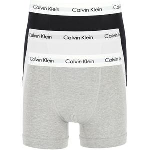 Calvin Klein trunks (3-pack), heren boxers normale lengte, zwart, grijs en wit -  Maat: M