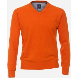 Redmond heren trui katoen, V-hals, oranje (middeldik) -  Maat: 5XL