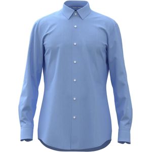 BOSS Hank-s slim fit overhemd, structuur, blauw