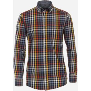 CASA MODA Sport comfort fit overhemd, twill, oranje geruit 43/44