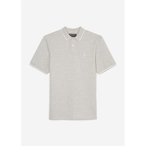 Marc O'Polo regular fit polo, heren poloshirt korte mouw, zilvergrijs melange -  Maat: 3XL