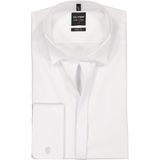 OLYMP Level 5 body fit overhemd, smoking overhemd, wit, gladde stof met wing kraag 42
