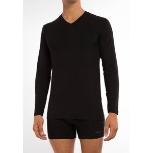 Claesen's Basics T-shirt (1-pack), heren T-shirt V-hals lange mouw, zwart