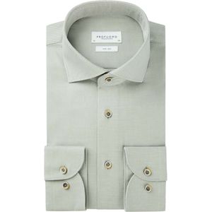 Profuomo slim fit heren overhemd, mouwlengte 72 cm, popeline, groen