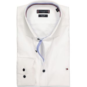 Tommy Hilfiger Classic slim fit overhemd, wit (contrast) 41
