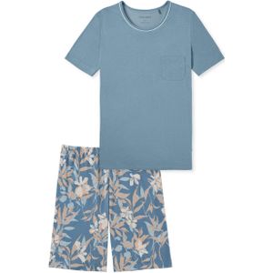 SCHIESSER Comfort Nightwear shortamaset, dames pyjama shortama blauw-grijs -  Maat: 36