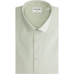 Calvin Klein slim fit overhemd, Poplin Leaf Print Slim Shirt, groen dessin 39