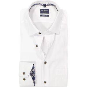 OLYMP Luxor modern fit overhemd, mouwlengte 7, structuur, wit