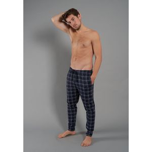 TOM TAILOR heren pyjama- of loungebroek, donkerblauw dessin -  Maat: 4XL