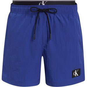 Calvin Klein Medium Drawstring double waistband swimshort, heren zwembroek, donker kobaltblauw -  Maat: XL