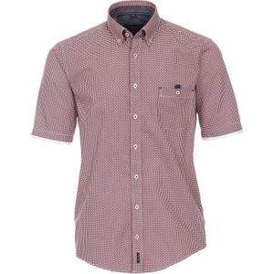CASA MODA Sport casual fit overhemd, korte mouw, popeline, rood dessin