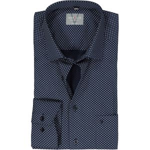 MARVELIS comfort fit overhemd, popeline, donkerblauw dessin