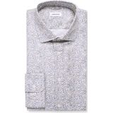 Seidensticker shaped fit overhemd, popeline, blauw dessin