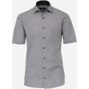 CASA MODA modern fit overhemd, korte mouw, popeline, zwart dessin 48