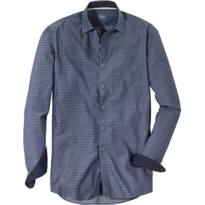 OLYMP Casual regular fit overhemd, flanel, marineblauw geruit 47/48