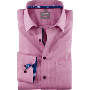 OLYMP Luxor comfort fit overhemd, structuur, fuchsia dessin