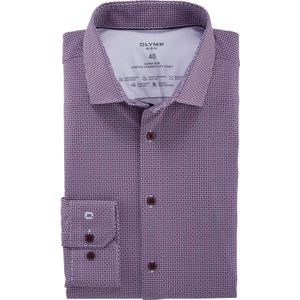 OLYMP 24/7 No. 6 Six super slim fit overhemd, tricot, fuchsia dessin