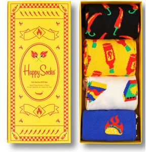 Happy Socks Hot Box Gift Set (4-pack), unisex sokken in cadeauverpakking - Unisex - Maat: 36-40