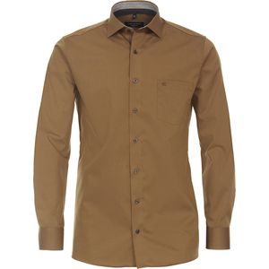 CASA MODA modern fit overhemd, popeline, bruin
