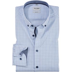 OLYMP Level 5 body fit overhemd, popeline, bleu geruit