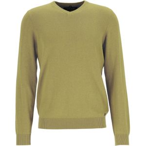 MARVELIS modern fit trui katoen, V-hals, lime groen