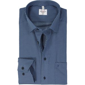 MARVELIS modern fit overhemd, mouwlengte 7, popeline, donkerblauw dessin