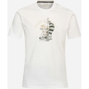 Redmond regular fit T-shirt, korte mouw O-hals, wit (met print) -  Maat: 3XL