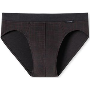 SCHIESSER Fine Interlock slip (1-pack), heren rioslip fijne interlock met patroon antraciet/rood