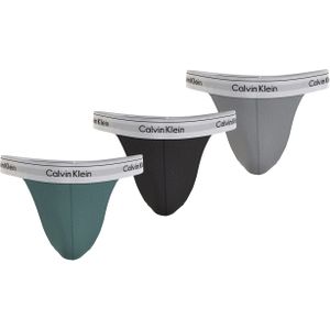 Calvin Klein Thong (3-pack), heren string, groen, zwart, grijs