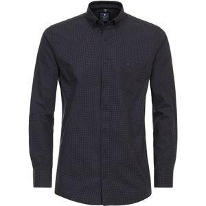 3 voor 99 | Redmond modern fit overhemd, popeline, blauw met rood en wit dessin