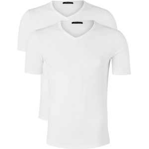 SCHIESSER Authentic T-shirts (2-pack), V-hals, wit -  Maat: XXL