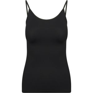 RJ Bodywear Pure Color dames spaghetti top (1-pack), hemdje met smalle verstelbare bandjes, zwart