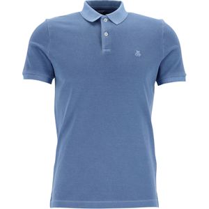 Marc O'Polo shaped fit polo, heren poloshirt korte mouw, middenblauw -  Maat: 3XL