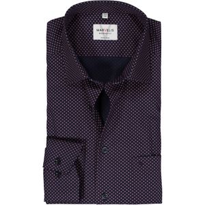MARVELIS modern fit overhemd, popeline, rood dessin