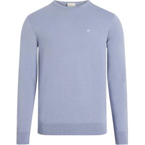 Calvin Klein heren pullover katoen met zijde, lichtblauw - Maat: S