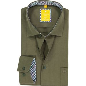 3 voor 99 | Redmond modern fit overhemd, twill, donkergroen