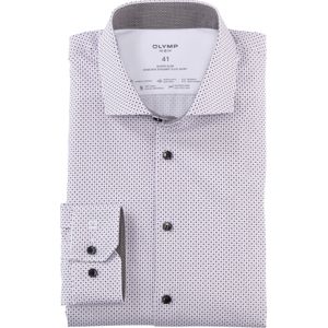 OLYMP 24/7 No. 6 Six super slim fit overhemd, twill, mauve dessin